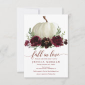 バーガンディーパンプキン秋の恋愛 ブライダルシャワー招待状 招待状 (正面)