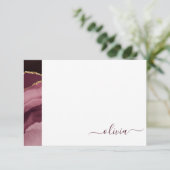 バーガンディーパープルアゲートゲード金ゴールドモノグラム サンキューカード (スタンド正面)