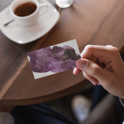 バーガンディーパープルウォーター色モダンプロフェッショナル 名刺