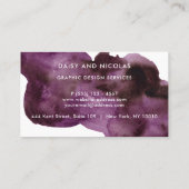 バーガンディーパープルウォーター色モダンプロフェッショナル 名刺 (裏面)