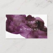 バーガンディーパープルウォーター色モダンプロフェッショナル 名刺 (正面)