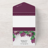 バーガンディーパープルキングプロテアウォーター色 オールインワン招待状 (外側)