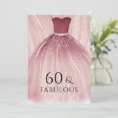 バーガンディーパープルマーメイドドレス60th誕生日パーティー 招待状 (スタンド正面)