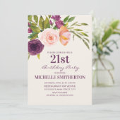 バーガンディーパープル赤面ピンクフローラ21歳 招待状 (スタンド正面)