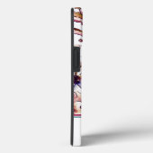 バーガンディーピンクとブルーフローラモノグラム水彩 Case-Mate iPhoneケース (裏面 / 右)