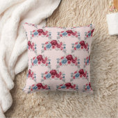 バーガンディーピンクと埃っぽいブルーバラトレリス クッション (ブランケット)