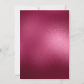 バーガンディーピンクと金ゴールドフローラ100th誕生日パーティー 招待状 (裏面)