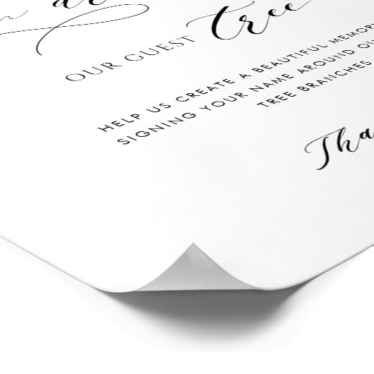 バーガンディーピンクのまわりにのサイン私たちのゲストツリーサイン ポスター (角)