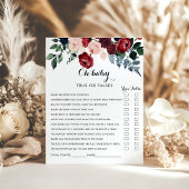 バーガンディーピンクのネイビーフローラオ赤ちゃんシャワーゲーム