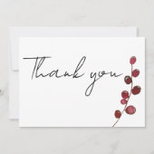 バーガンディーピンクの水の色の果実フローラありがとう 招待状 (正面)