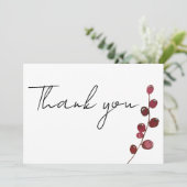 バーガンディーピンクの水の色の果実フローラありがとう 招待状 (スタンド正面)