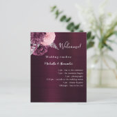 バーガンディーピンクの花婚式プログラム (スタンド正面)