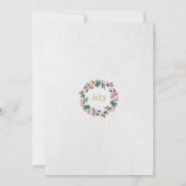 バーガンディーピンクの花金ゴールド大理石50誕生日 招待状 (裏面)