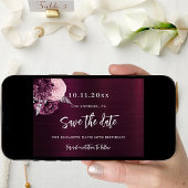 バーガンディーピンクの花50歳の誕生日 セーブザデート