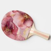 バーガンディーピンクの花 卓球ラケット (横)