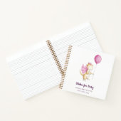 バーガンディーピンクの願いベビードラゴン赤ちゃんシャワー ノートブック (内部)