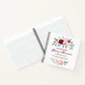 バーガンディーピンクエレガントの赤ちゃんシャワーのゲストブック ノートブック (内部)