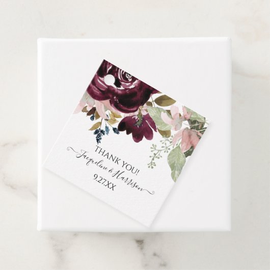 バーガンディーピンクエレガントフローラユーカリ葉 フェイバータグ (インサイチュ)