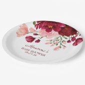 バーガンディーピンクガールベビーシャワー紙 ペーパープレート (アングル)