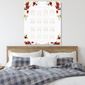 バーガンディーピンクサフラン結婚フローラの座席表 キャンバスプリント (インサイチュ (寝室))