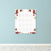 バーガンディーピンクサフラン結婚フローラの座席表 キャンバスプリント (インサイチュ (ウッドフロア))