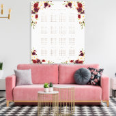 バーガンディーピンクサフラン結婚フローラの座席表 キャンバスプリント (インサイチュ (リビング))