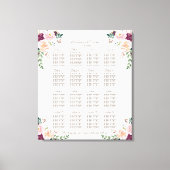 バーガンディーピンクサフラン結婚フローラの座席表 キャンバスプリント (正面)