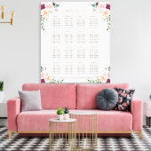 バーガンディーピンクサフラン結婚フローラの座席表 キャンバスプリント (インサイチュ (リビング))