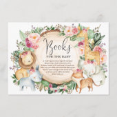 バーガンディーピンクジャングルサファリのベビーガールのための本 エンクロージャーカード (正面)