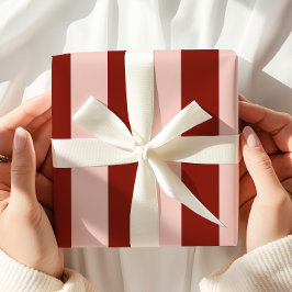 バーガンディーピンクストライプの色 ラッピングペーパー