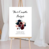 バーガンディーピンクネイビーフローラこのキャンドルバーンズの看板 ポスター