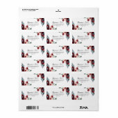 バーガンディーピンクネイビーフローラウェディングRSVPアドレス ラベル (フルシート)