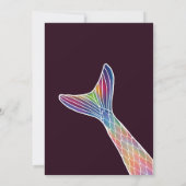 バーガンディーピンクパープルマーメイドテールプール誕生日 招待状 (裏面)