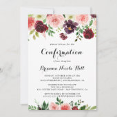 バーガンディーピンクパープル春フローラ確認 招待状 (正面)
