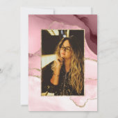 バーガンディーピンクパープル金ゴールドアゲート甘い16写真 招待状 (裏面)