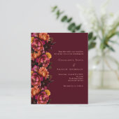 バーガンディーピンクピーチフローラ結婚式招待状 (スタンド正面)