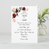 バーガンディーピンクフォレストグリーン結婚ズ 招待状 (スタンド正面)