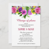 バーガンディーピンクフローラガーランド結婚ズ 招待状 (正面)