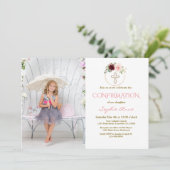 バーガンディーピンクフローラクロスガール写真確認 招待状 (スタンド正面)