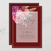 バーガンディーピンクフローラバジェット結婚ズ (正面/裏面)