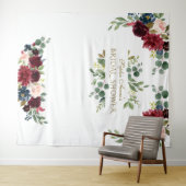 バーガンディーピンクフローラブライダルシャワープロップ タペストリー (インサイチュ(横))