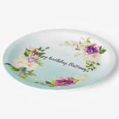 バーガンディーピンクフローラミントグラデーションウーター色 ペーパープレート (アングル)