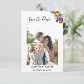 バーガンディーピンクフローラリース写真Save the Date (スタンド正面)