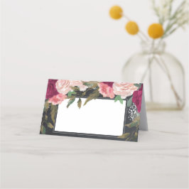 バーガンディーピンクフローラ結婚シャルボード座席表 プレイスカード