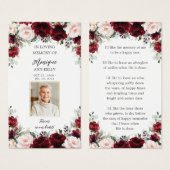 バーガンディーピンクフローラ葬儀記念しおり (正面&裏面)