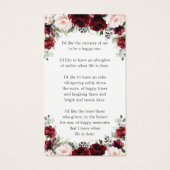 バーガンディーピンクフローラ葬儀記念しおり (裏面)