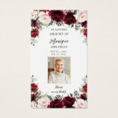 バーガンディーピンクフローラ葬儀記念しおり (正面)