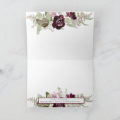 バーガンディーピンクフローラ金ゴールドホワイトカボチャありがとう カード (内部)