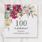バーガンディーピンクフローラ100誕生日ありがとう フェイバータグ (裏面)