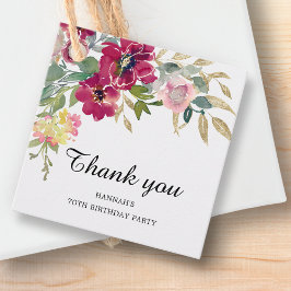 バーガンディーピンクフローラ70誕生日ありがとう フェイバータグ